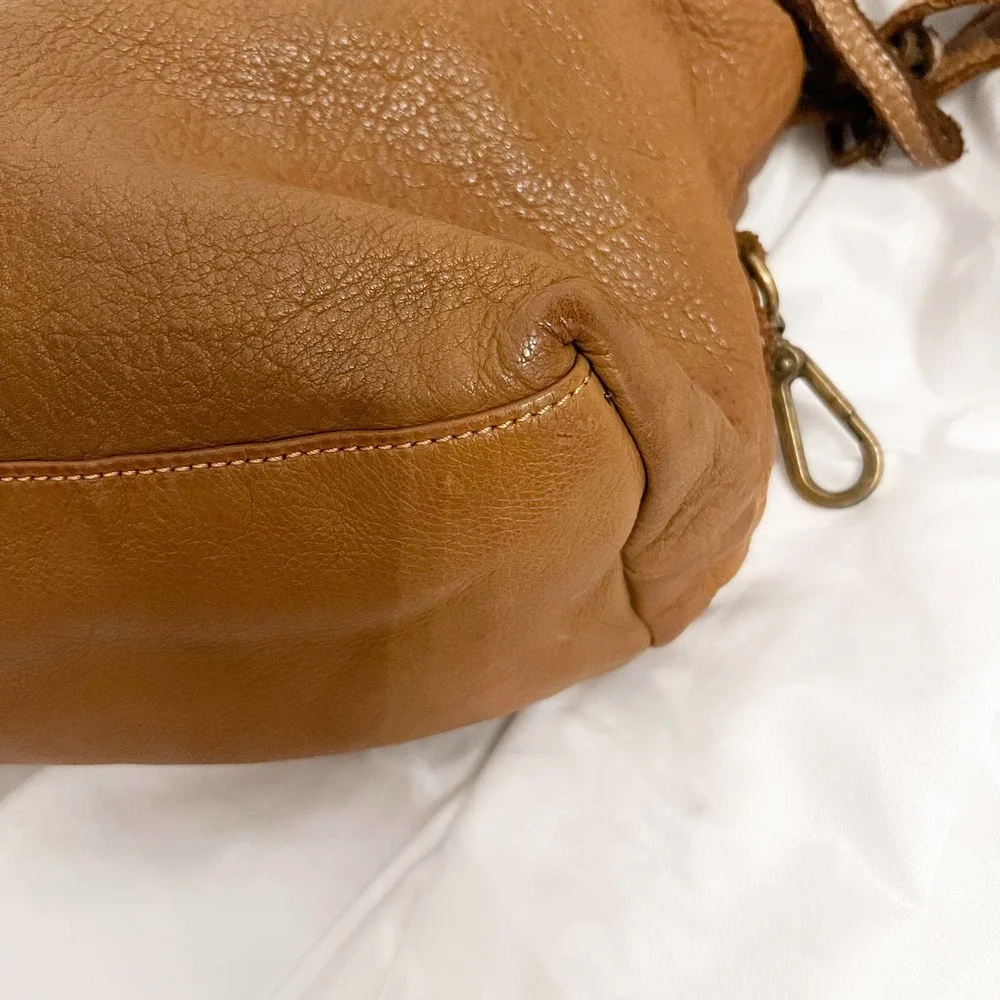 Lucky Brand Y2K Vintage 2000s Chevron Leather Tan Handbag Strap - Picture 8 of 16